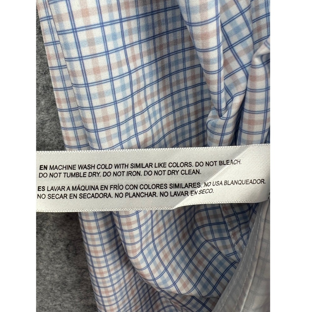 Denim & Flower Mens XL Long Sleeve Button Up Plaid Shirt Non Iron Dress Shirt - Picture 5 of 6